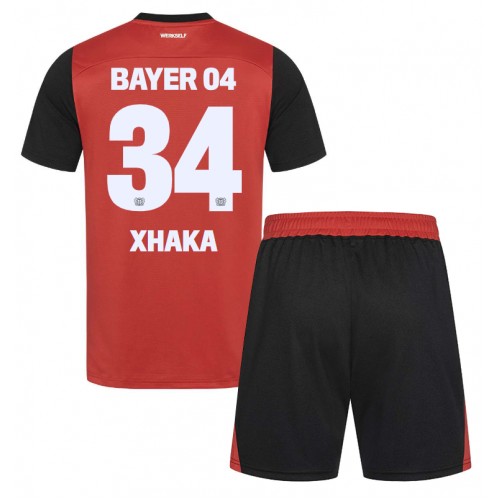 Bayer Leverkusen Granit Xhaka #34 Domaci Dres za djecu 2024-25 Kratak Rukav (+ Kratke hlače)